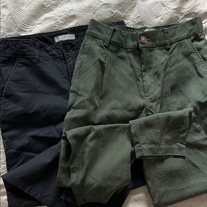 LOFT Chinos in Olive and navy blue